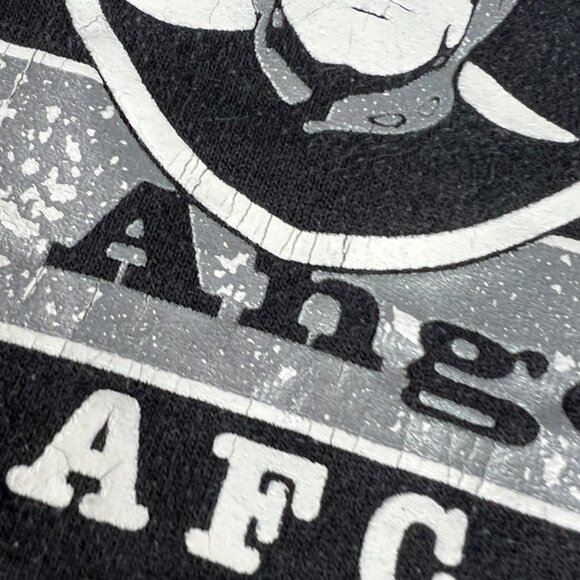 VTG 90s NFL Los Angeles Raiders AFC Sweatshirt Extra Large Black Faded Crewneck - Picture 5 of 15